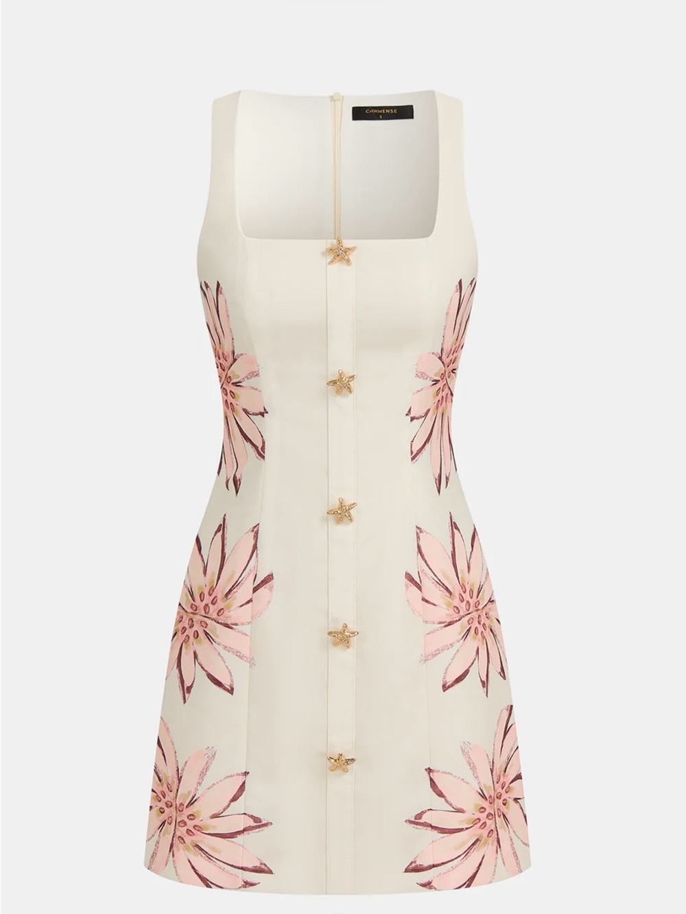 Commense Starfish Detail Floral Print Sleeveless Mini Dress XL